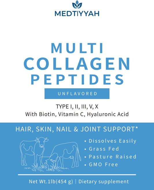 Multi Collagen Peptides with Hyaluronic Acid, Biotin, and Vitamin C